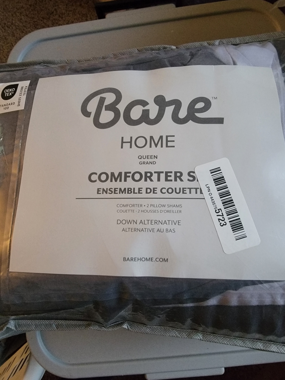 Bare Home Queen Comforter Set in Gray
